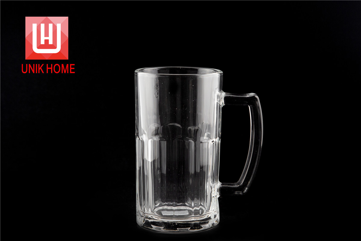 UNIK HOME High White Quality 18.7oz Glass Beer Big Mug ZB02-500