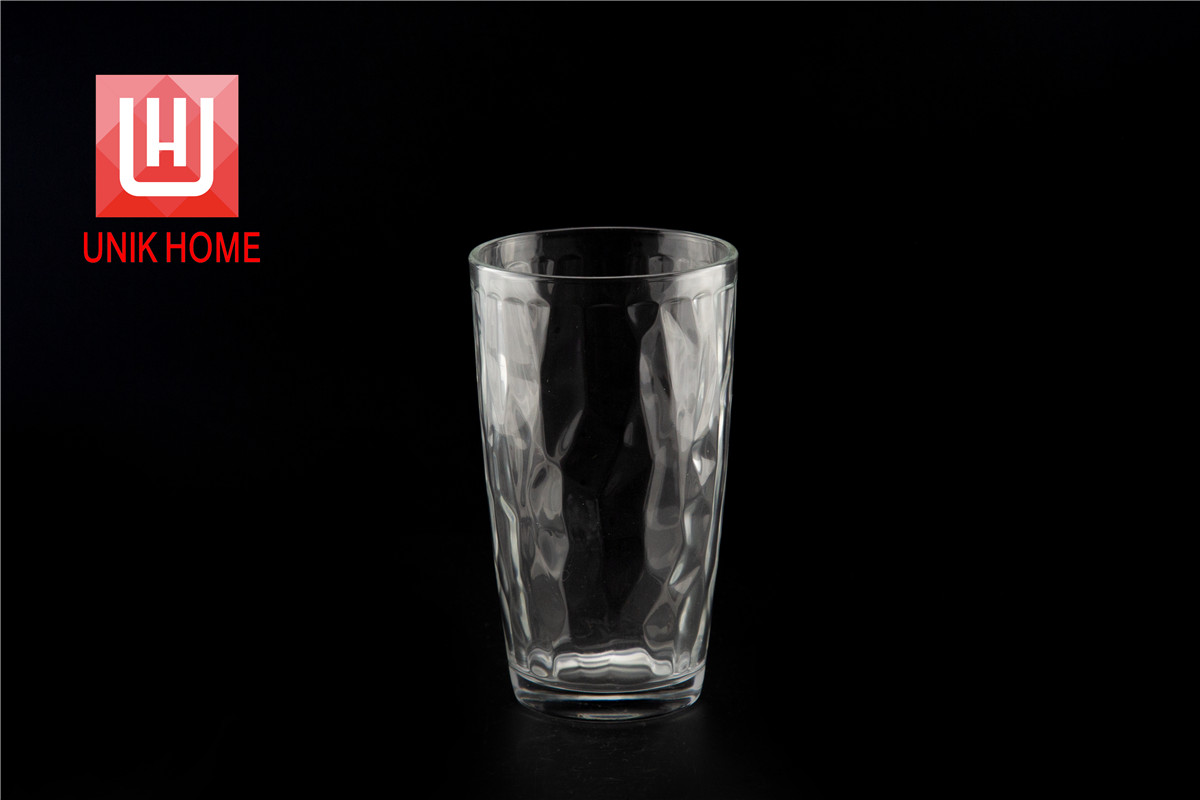 UNIK HOME Heat Resistant Classic Design Glass Cup Manufacturer Embossed Water Mug For Home Using