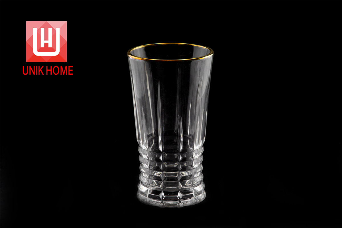 UNIK HOME Embossed Whiskey Glass Trace Golden Crystal Drinking Glasses Chivas Wine Cup Bar Vasos De Cristal Verre A Vin Vidro Tumbler DM317-3JB