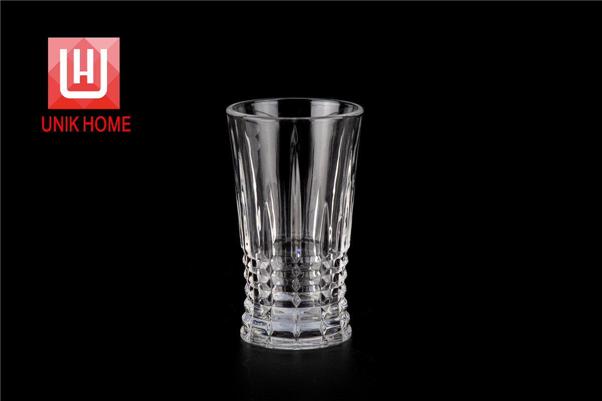 UNIK HOME Factory Wholesale High Quality Engraved Whiskey Cup Single Wall Glass Wine Beer Mug Tumbler Glass