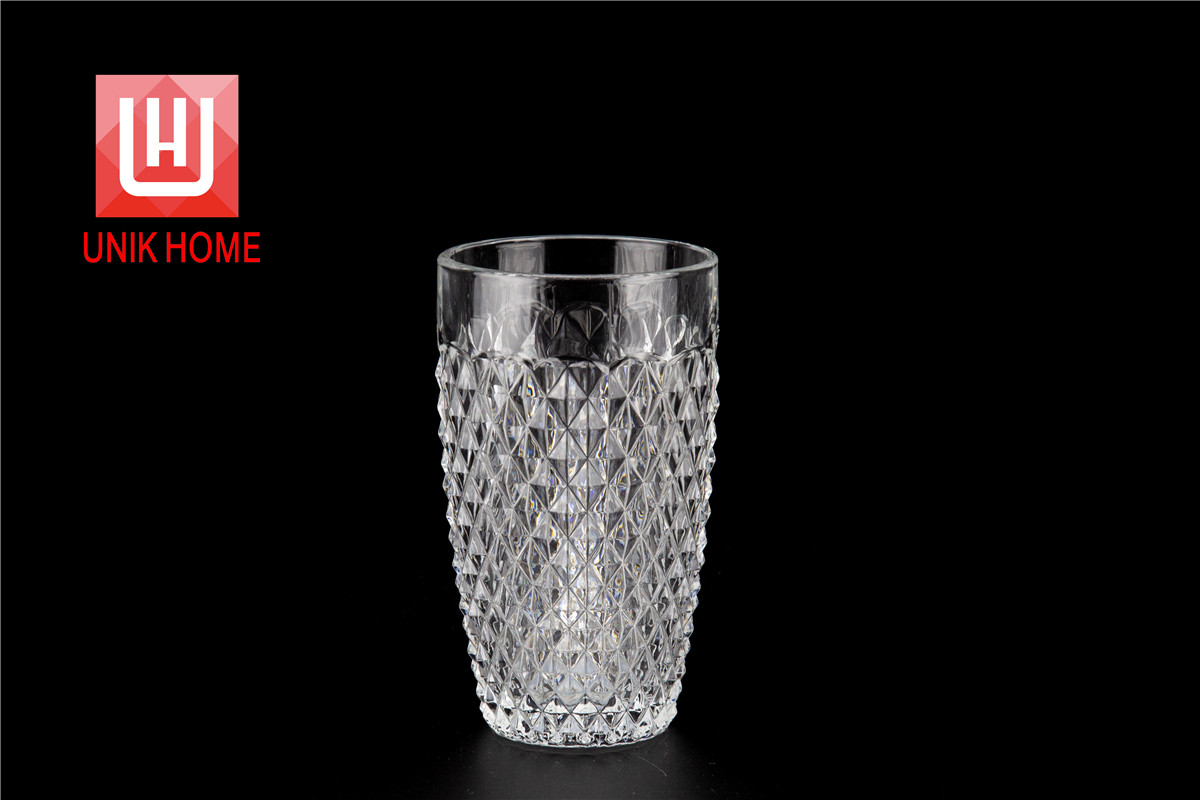 UNIK HOME Full Embossed Modern Design Wine Glass Cup Wholesale Glassware Fashion Beer Mug