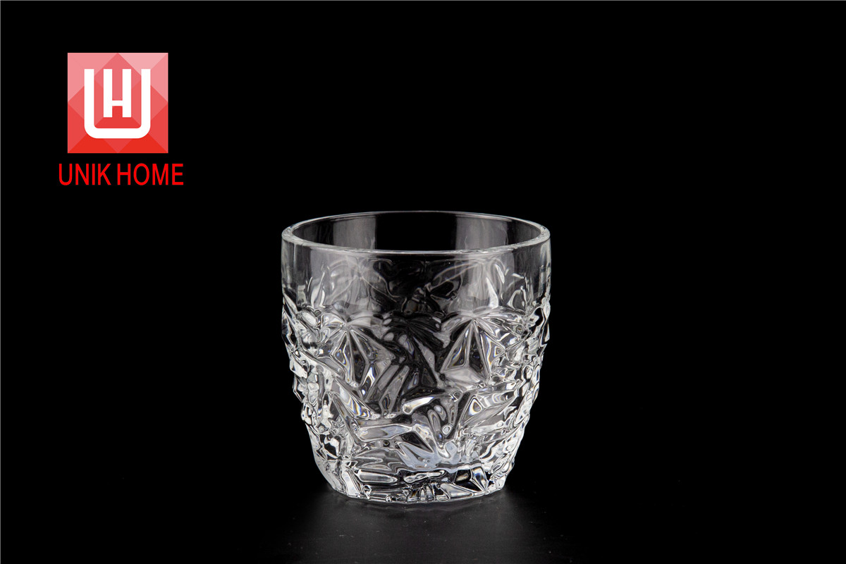 UNIK HOME Unique Design Full Engraved Glass Cup Factory Direct Sales Glassware Beer Mug Single Wall