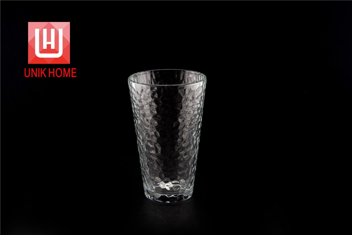 UNIK HOME Traditional Full Embossed Glass Beer Cup Fashion Drinking Unbreakable Manufacturer Wholesale Glassware