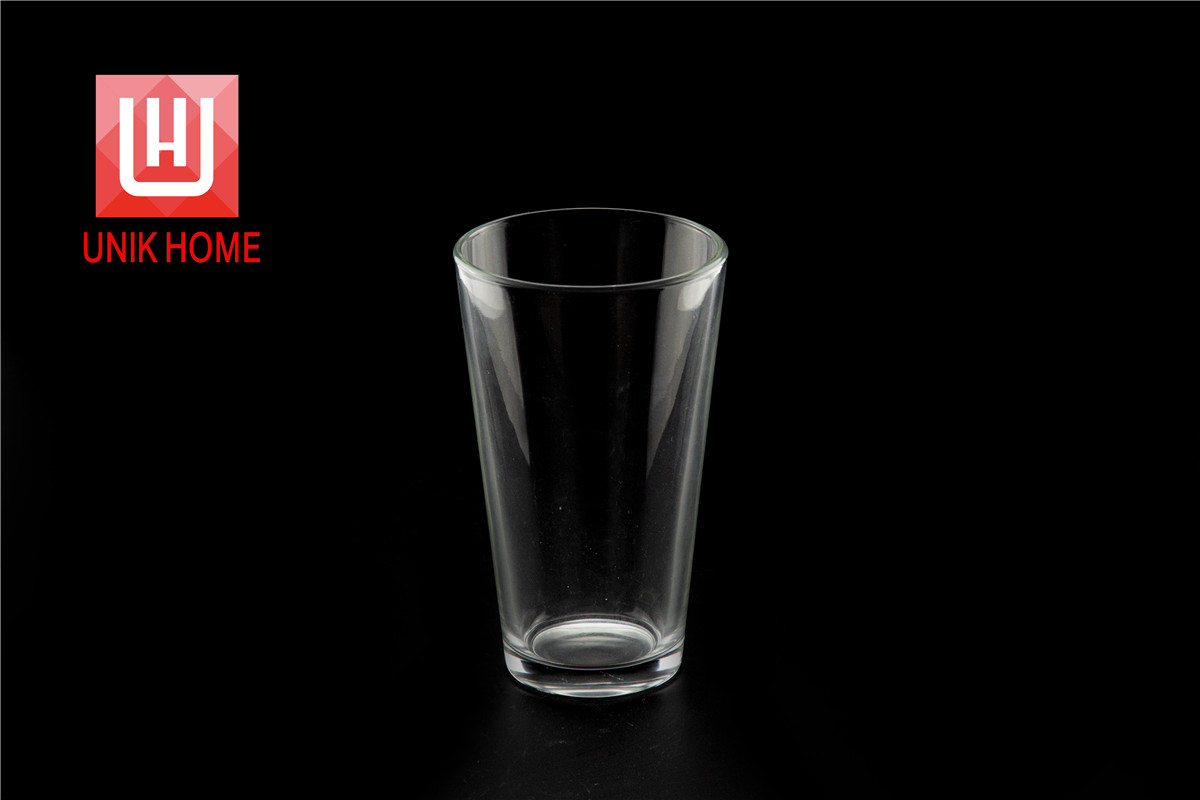 UNIK HOME Large Glass Beer Cup Transparent Factory Customized Logo Glassware Single Wall Mug For Common Used