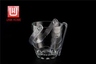 UNIK HOME Wave Shape High Quality Classical Glassware Transparent Glass Ice Bucket With Handle And Clip