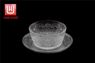 UNIK HOME Clear Glassware Round Shape Tempered Glass Dinner Serving Plate Daily Used Kitchenware In Home _W1A2661