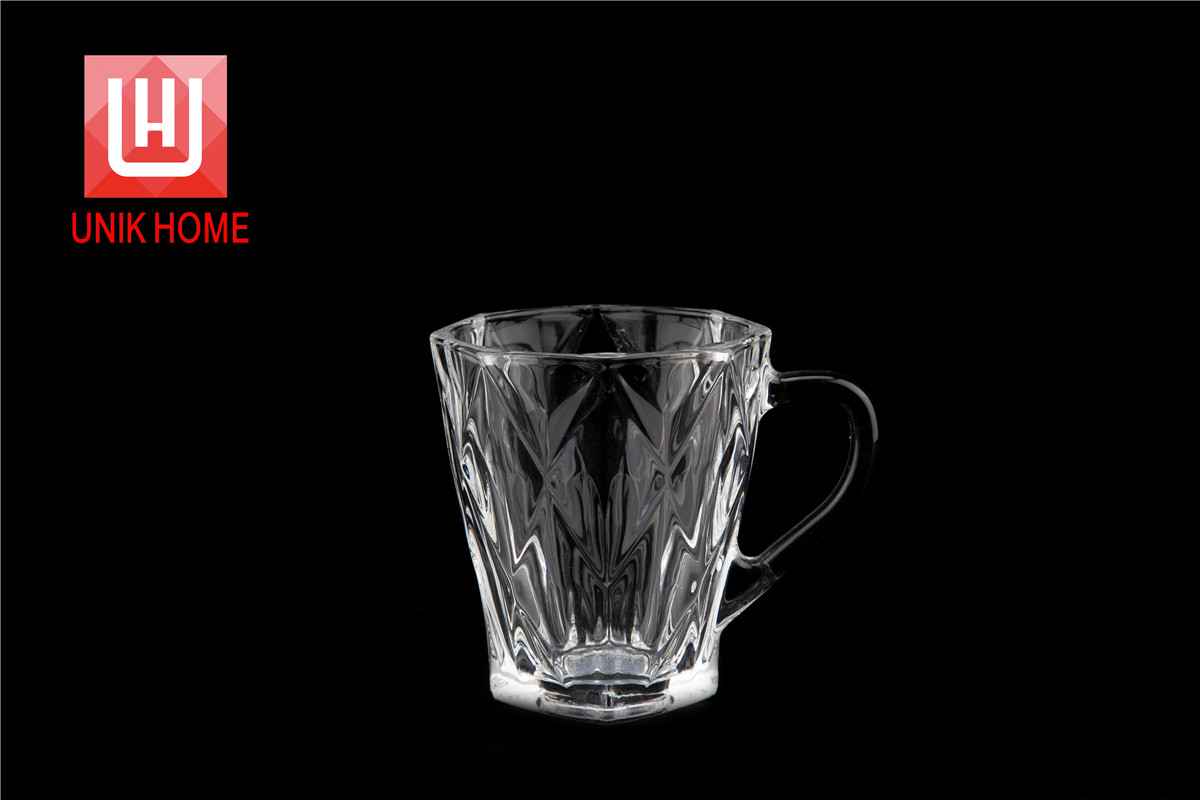 UNIK HOME Factory Best Selling High Clear Juice Glass Cup with Handle DM218