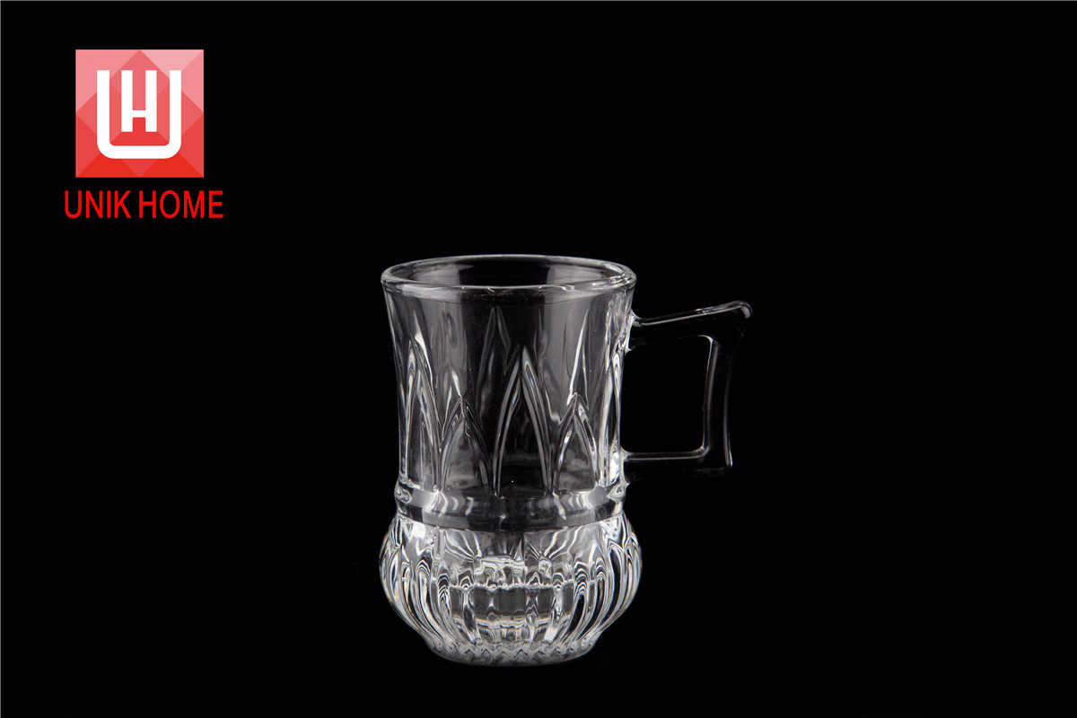 UNIK HOME Drinking Glass Cups Coffee Mugs Glassware Glass Tea Mug Water Cups with Handle DM267