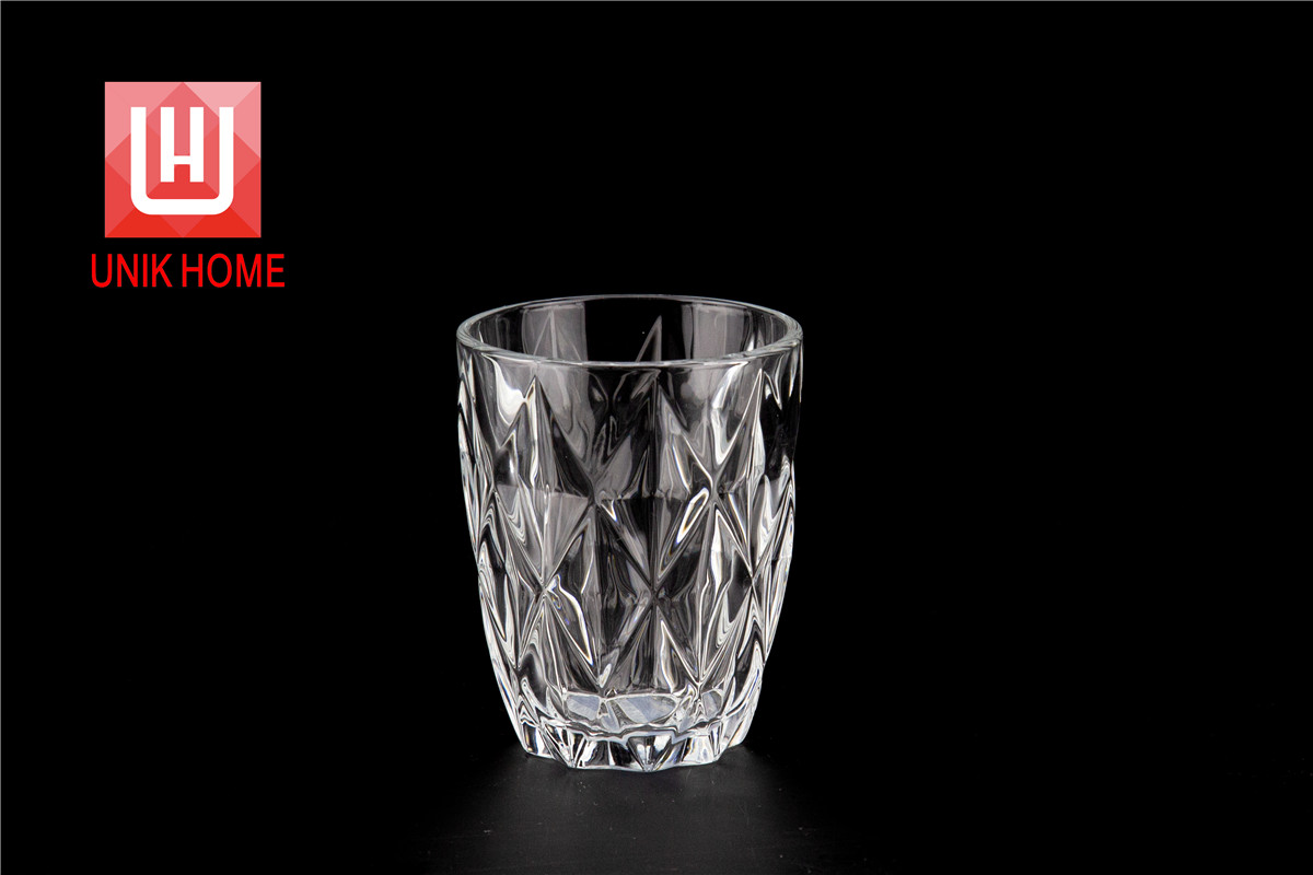 UNIK HOME Factory Direct Sales Embossed Glass Cup Hot Sales Tumbler Glassware Whiskey Cup For Bar Using