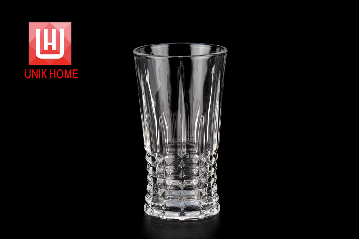 UNIK HOME Heat Resistant Hot Sales Glass High Quality Engraved Water Cup Glass Drinking Beer Mug Tumbler For Home Using