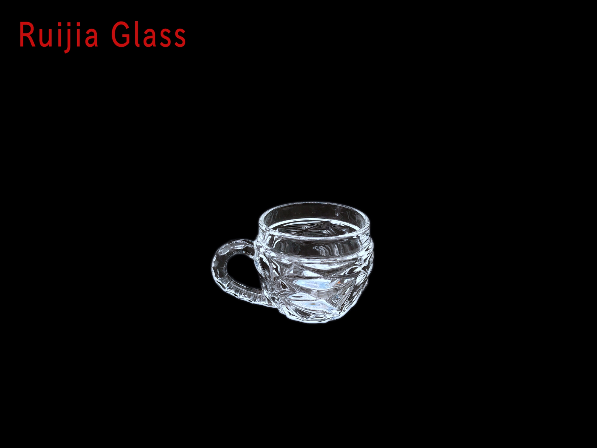 RUIJIA GLASS Copo de Café em Vidro Transparente Vendas Diretas da Fábrica Logotipo Personalizado em Vidro Caneca Promocional com Alça RJCB206