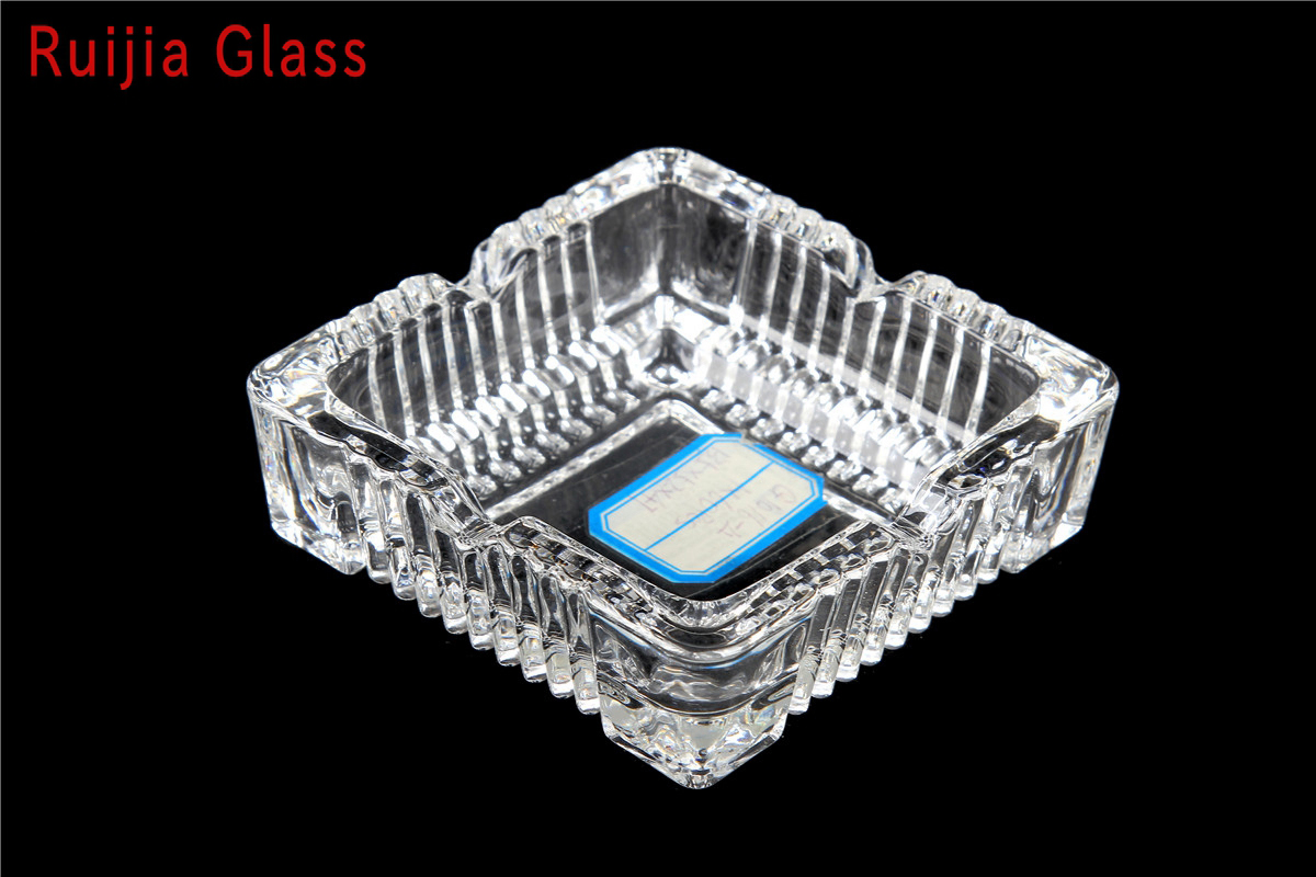 RUIJIA GLASS Cinzeiro de Vidro de Cristal Tamanho Pequeno e Cor Decorada G1016-4