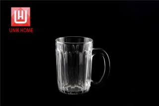 UNIK HOME Custom Logo 400ml Beer Glass Mugs With Handle Dimpled Mug Glassware For Bar Glass ZB81