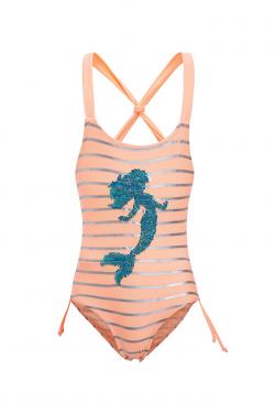 Girls' Gold Foil With Paillette Swimsuit-HM22KS007