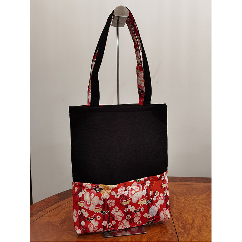 WBL-030-black Crepe tote bag