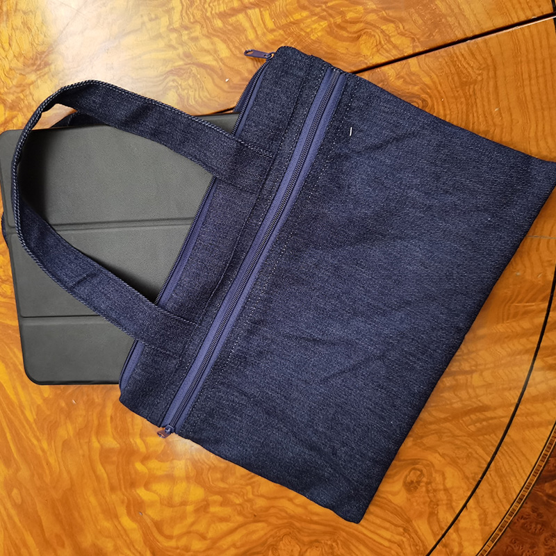 WBL-037-navy denim iPad bag