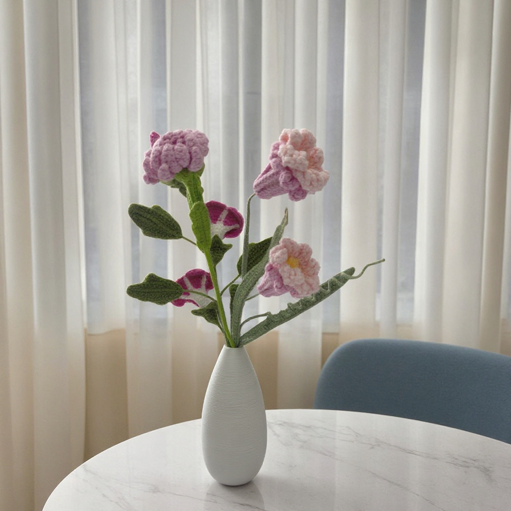 Handmade Crochet Bouquet(Vase Not Included)