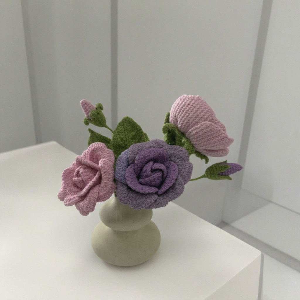 Handmade Crochet Bouquet(Vase Not Included)
