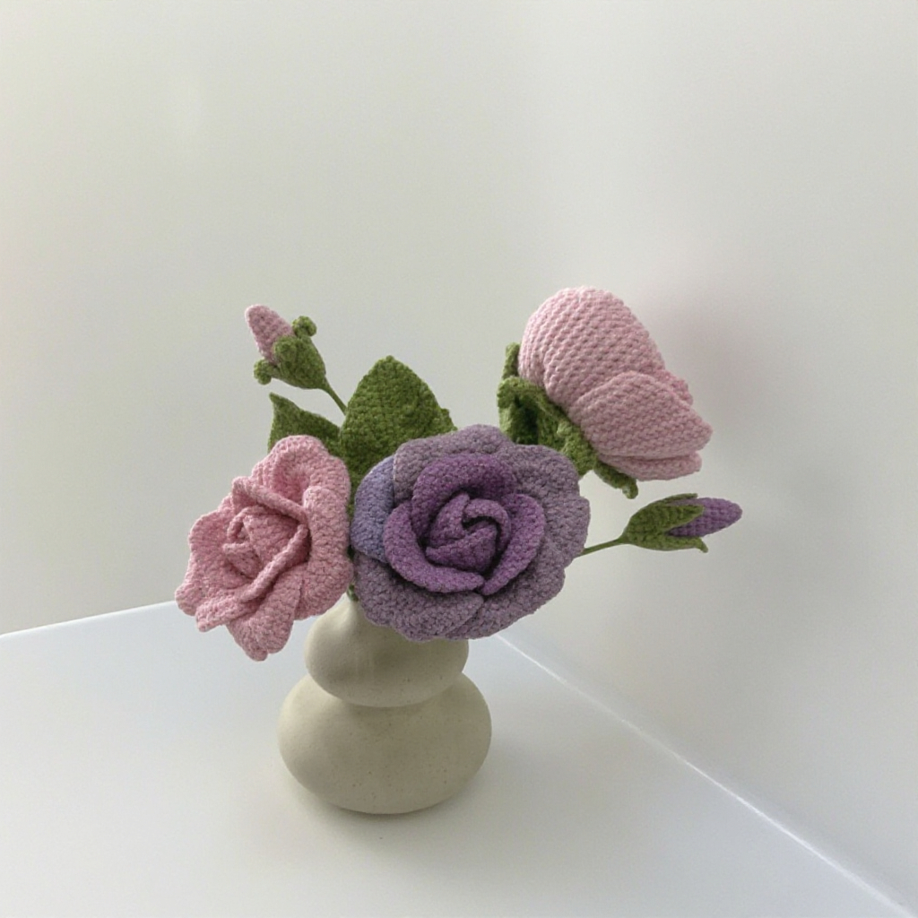 Handmade Crochet Bouquet(Vase Not Included)