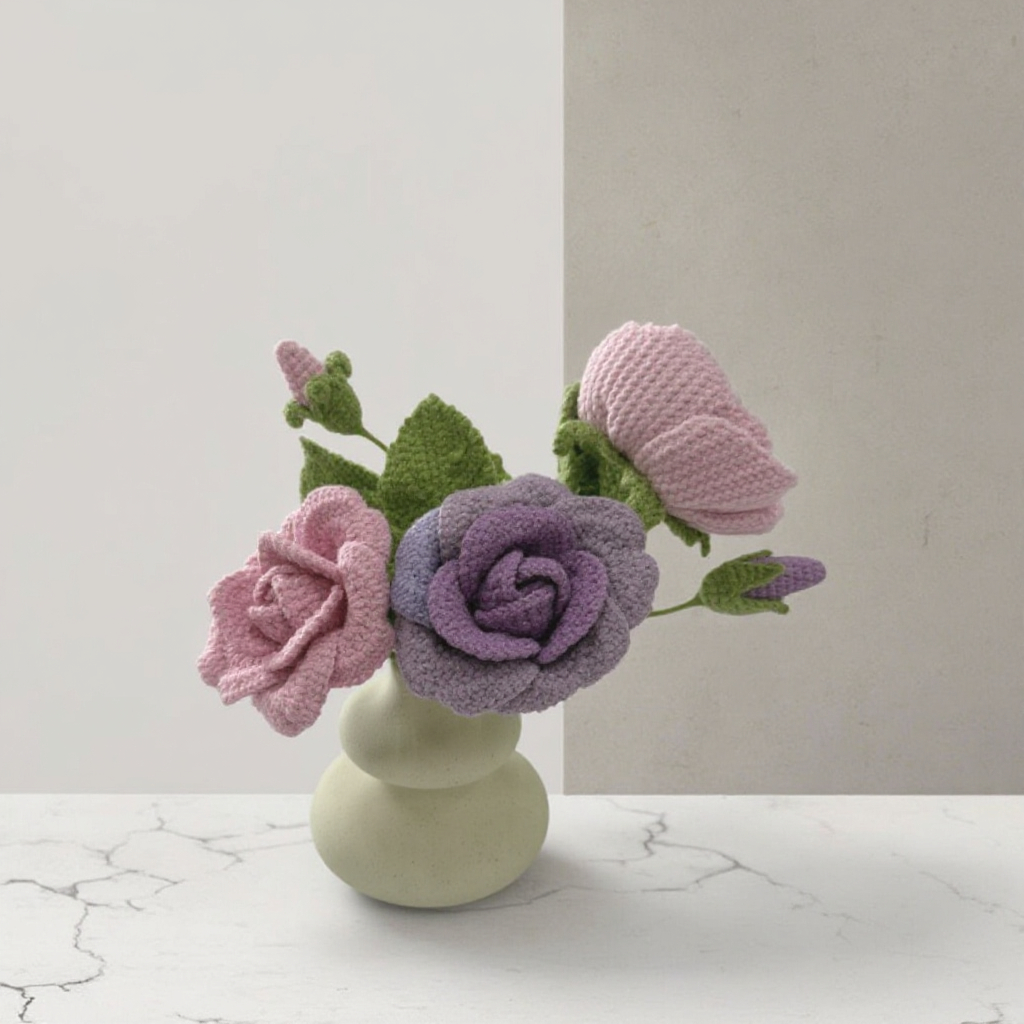 Handmade Crochet Bouquet(Vase Not Included)