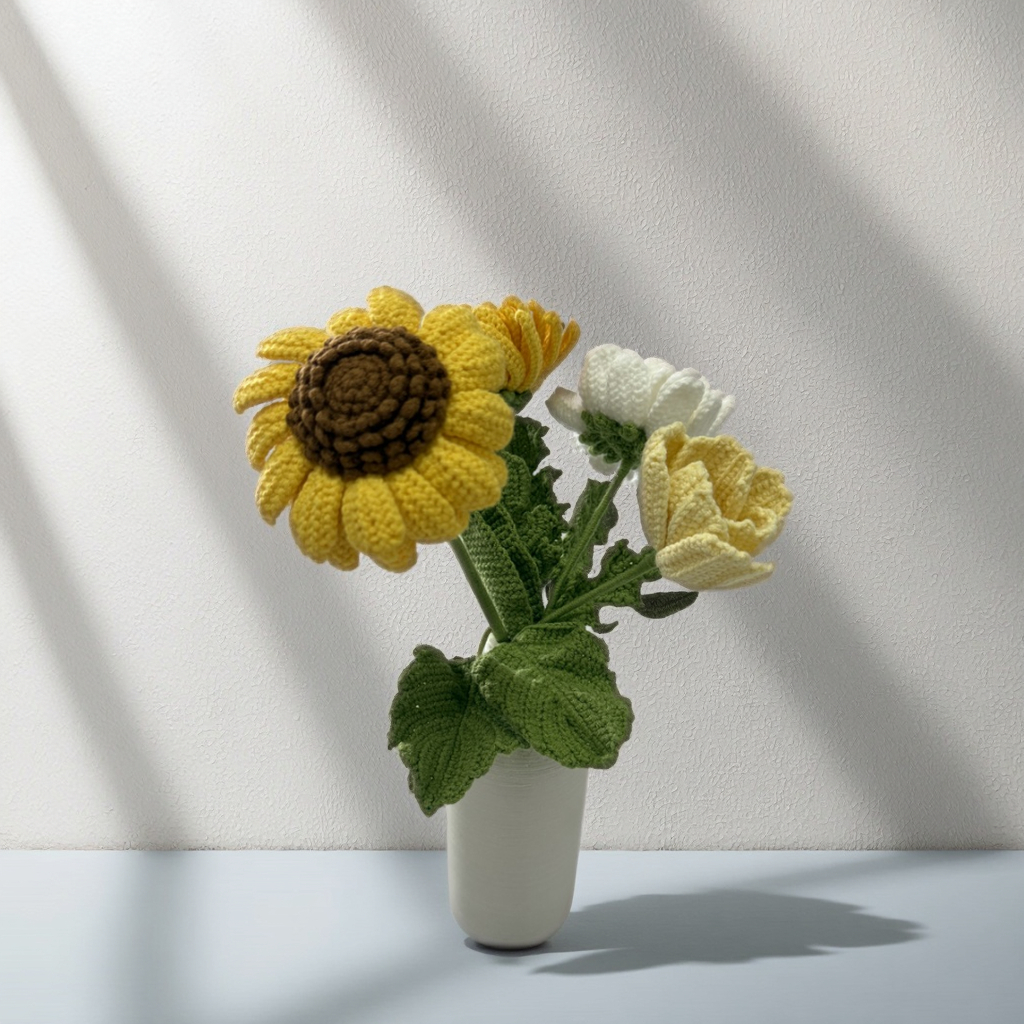 Handmade Crochet Bouquet(Vase Not Included)