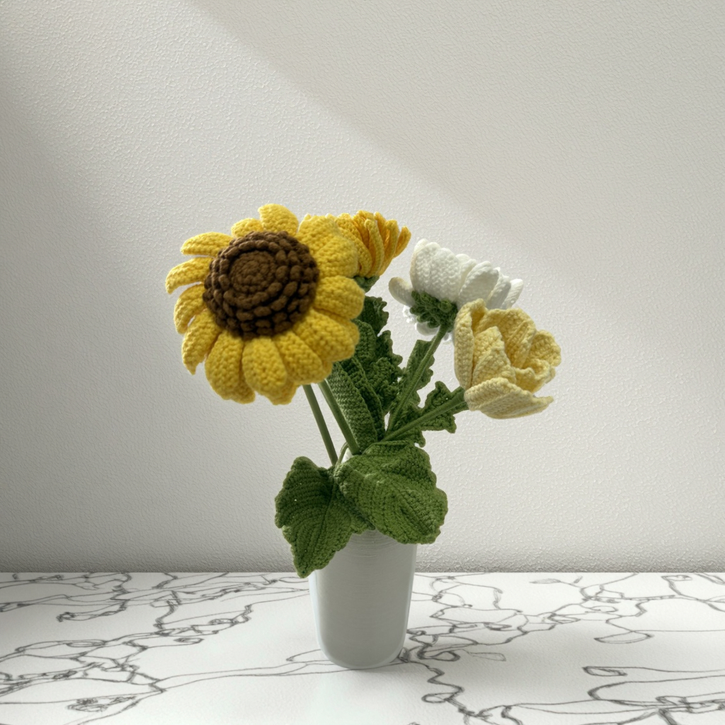 Handmade Crochet Bouquet(Vase Not Included)