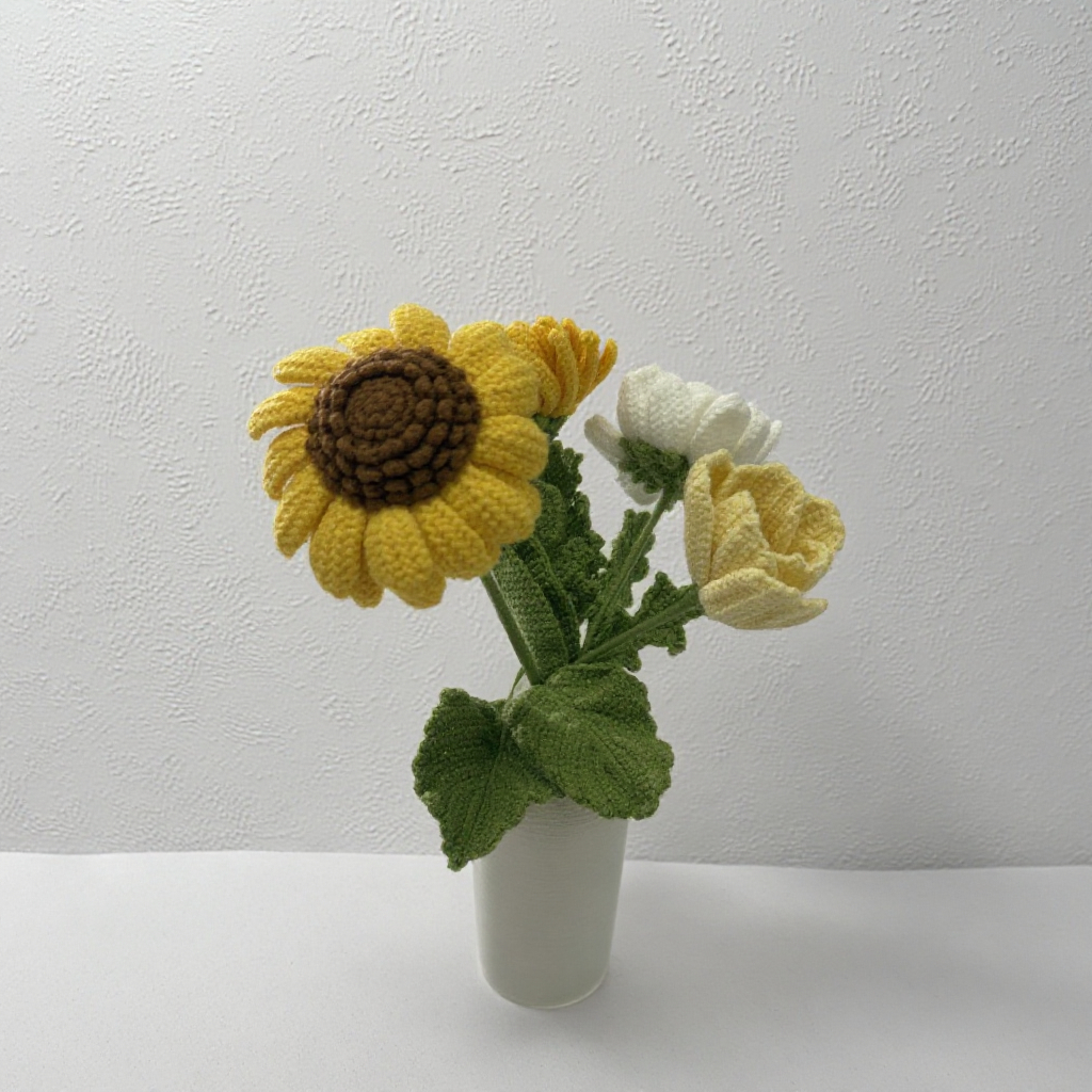Handmade Crochet Bouquet(Vase Not Included)