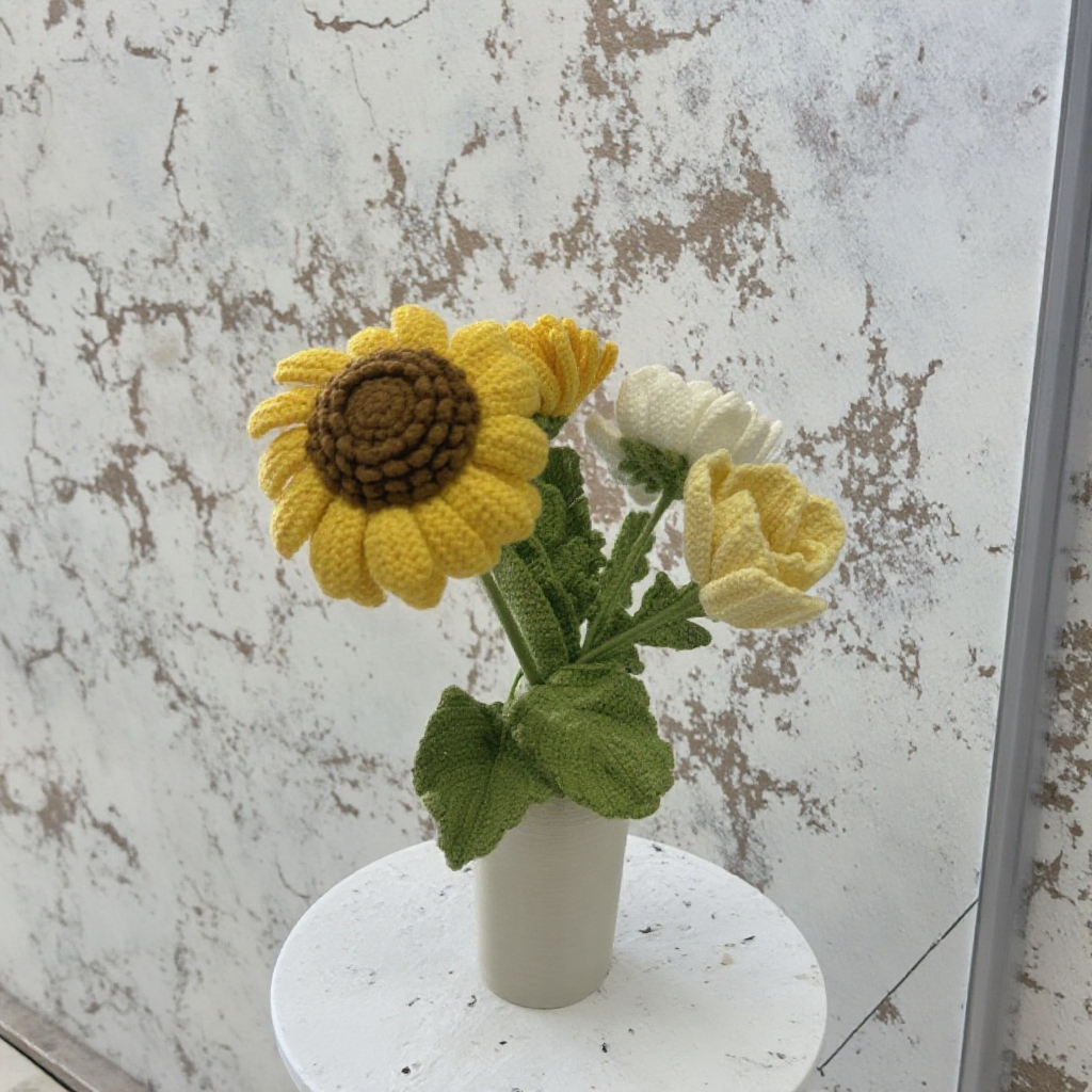 Handmade Crochet Bouquet(Vase Not Included)