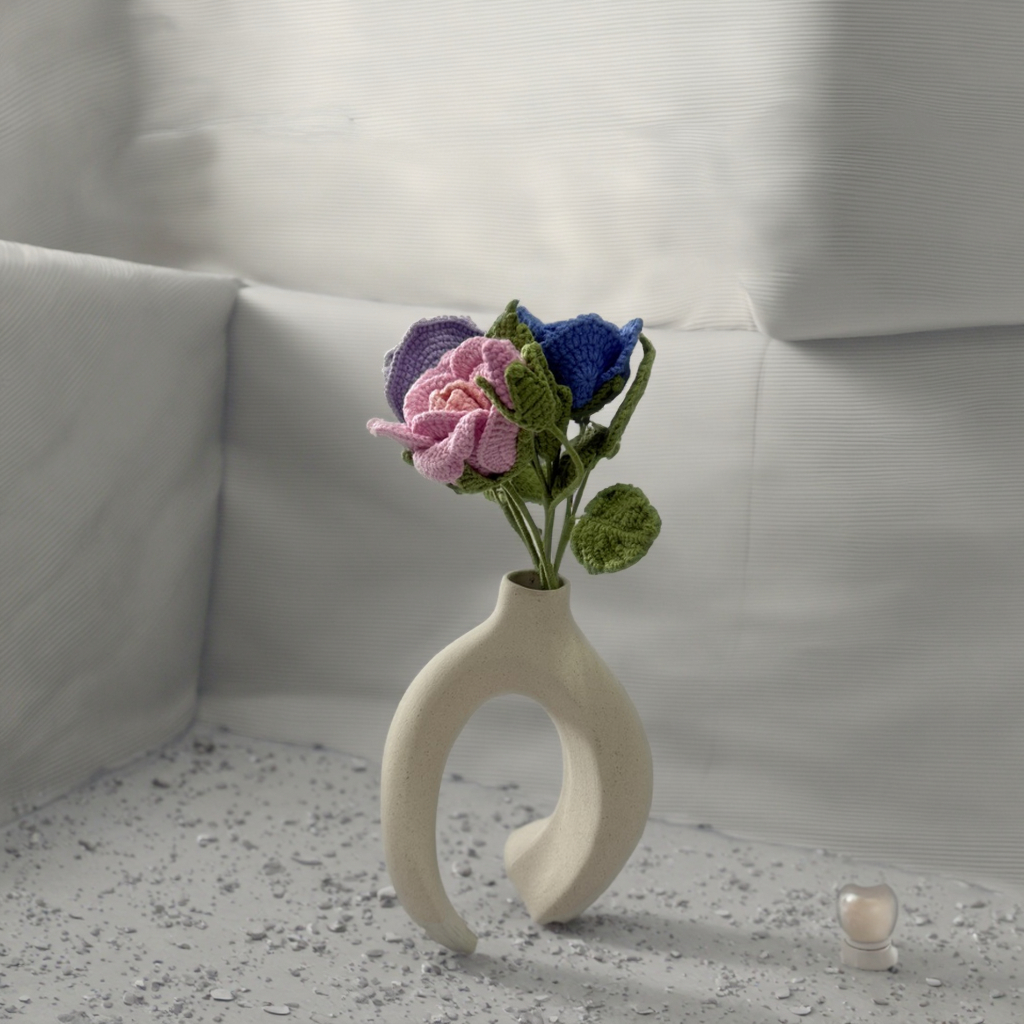 Handmade Crochet Bouquet(Vase Not Included)