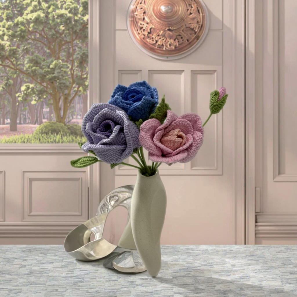 Handmade Crochet Bouquet(Vase Not Included)