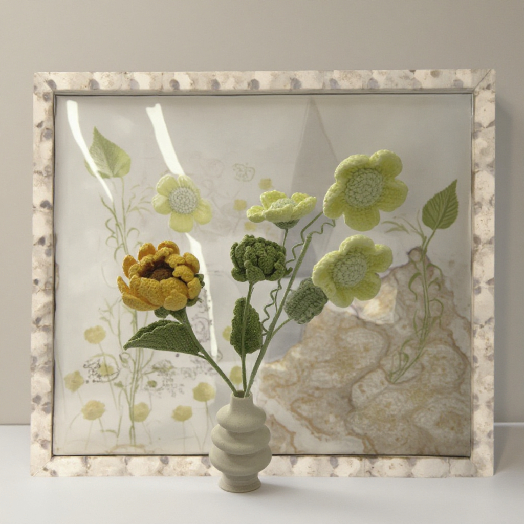 Handmade Crochet Bouquet(Vase Not Included)
