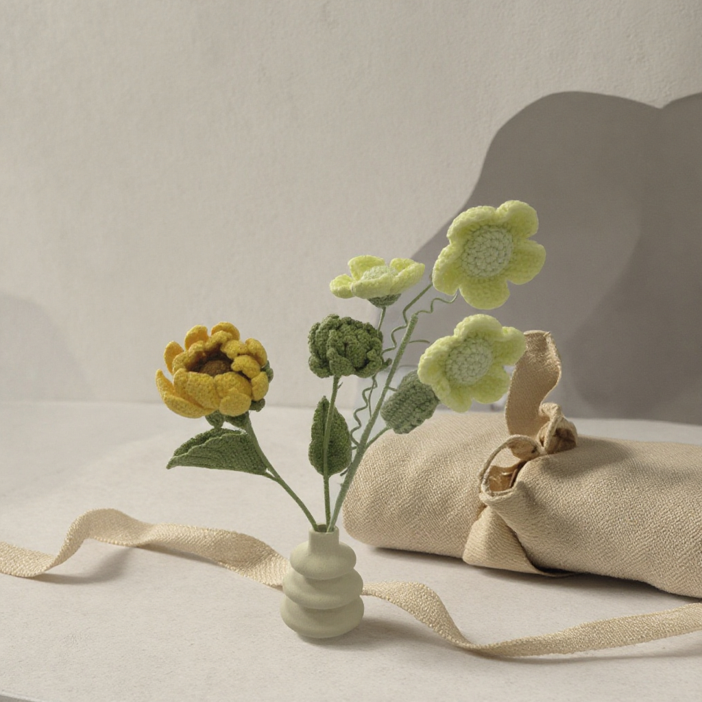 Handmade Crochet Bouquet(Vase Not Included)