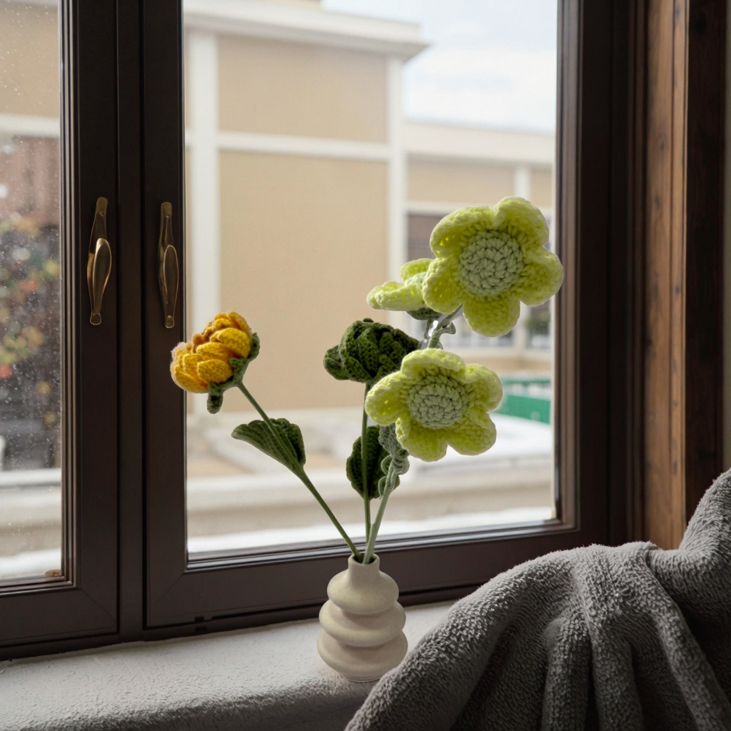 Handmade Crochet Bouquet(Vase Not Included)