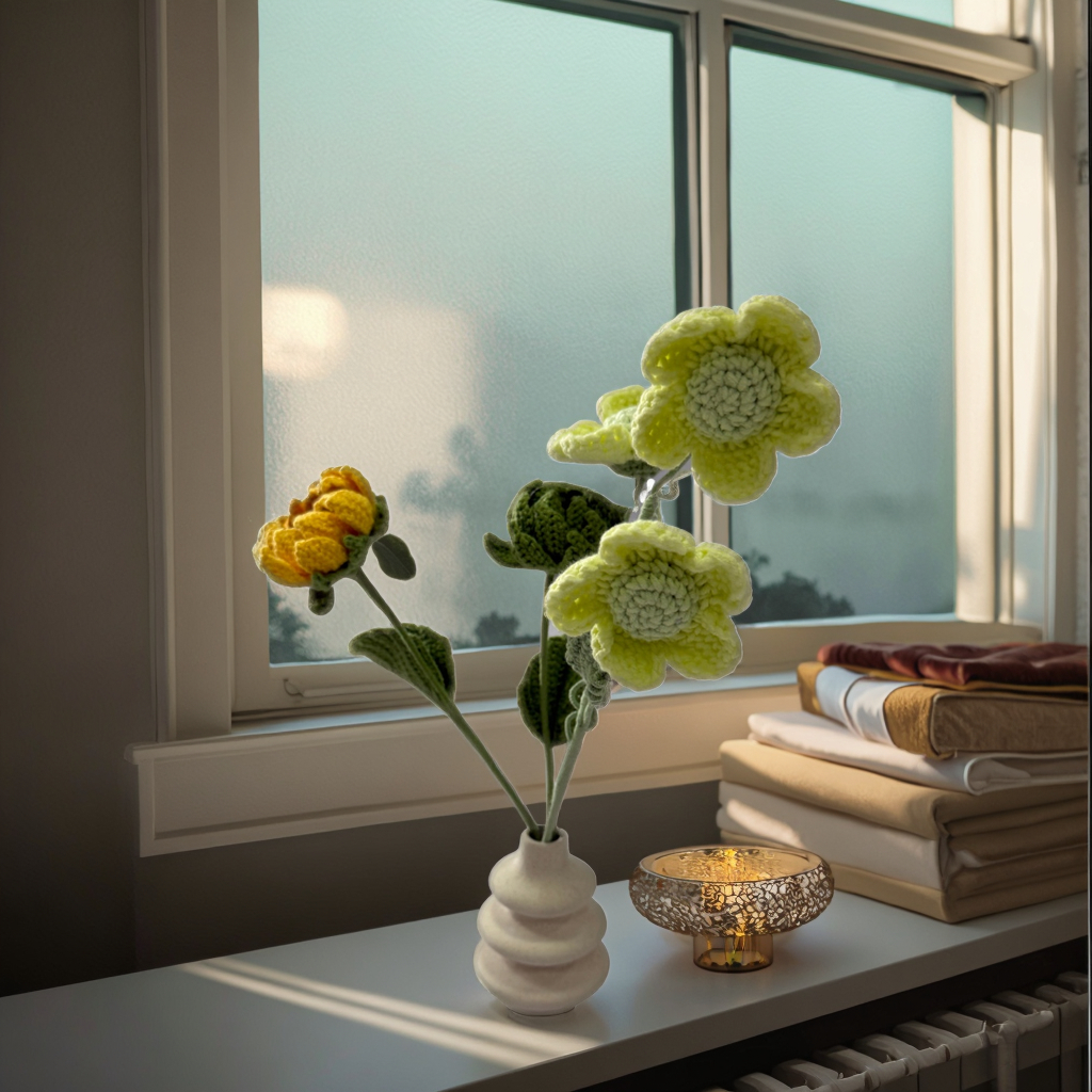 Handmade Crochet Bouquet(Vase Not Included)
