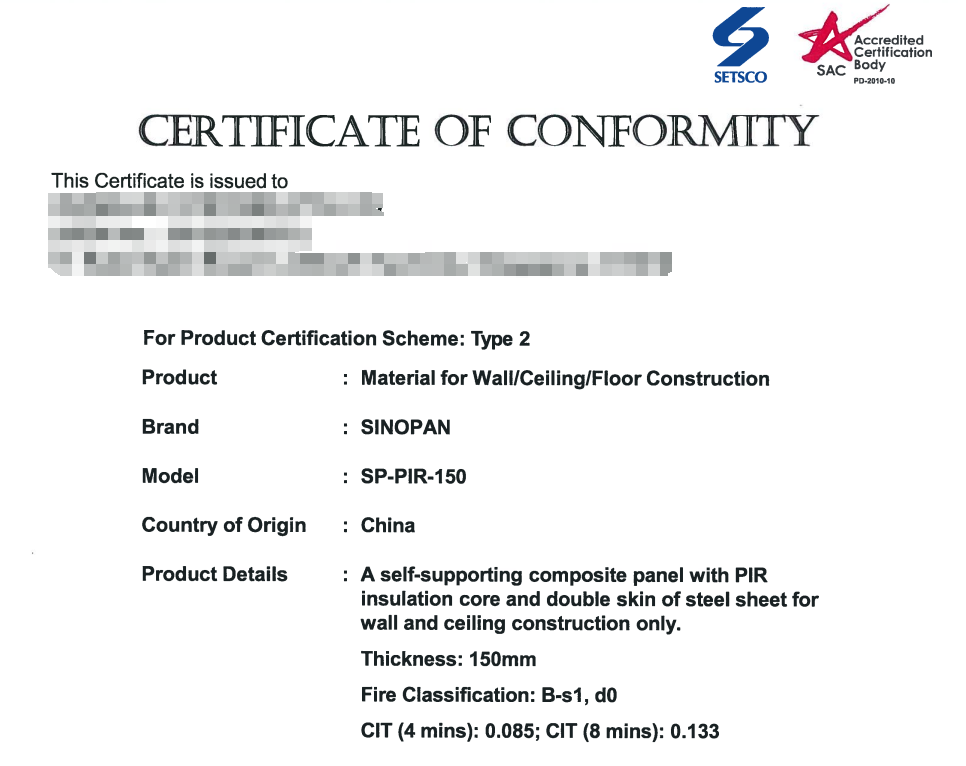 Singapore COC Certificate Attained