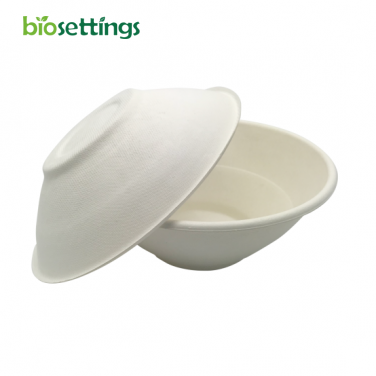 Biodegradable Disposable Sugarcane Bagasse PFAS Free 32 oz Fast Food Bowls