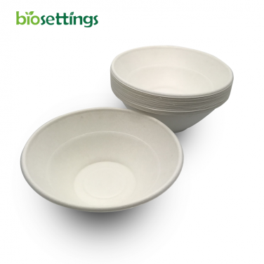 Biodegradable Disposable Sugarcane Bagasse PFAS Free 40 oz Bowls