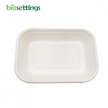 Biodegradable Disposable Sugarcane Bagasse PFAS Free 750ml Tray