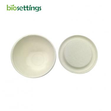 Biodegradable Disposable Sugarcane Bagasse 4 oz Cup with Sugarcane and Plastic Lid
