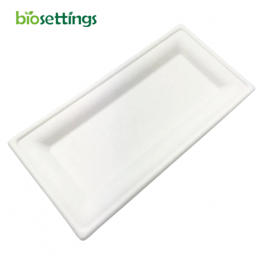 PFAS Free Biodegradable Sugarcane Bagasse Disposable Takeaway Food Tray