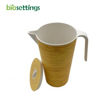 Bamboo Fiber Pitcher Reusable Water Kettle With Side Handle Heat Resistant Jug