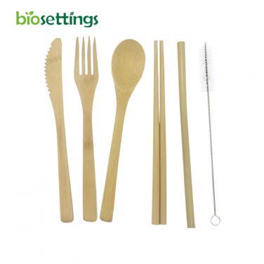 Eco-friendly travel reusable bamboo cutlery travel set