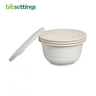 1000ml Disposable Eco-friendly Cornstarch Bowls for Food Salad Dessert