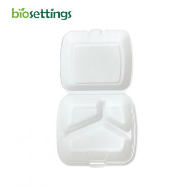 9*8 inch Biodegradable Compostable Disposable Sugarcane Bagasse Pulp Clamshells