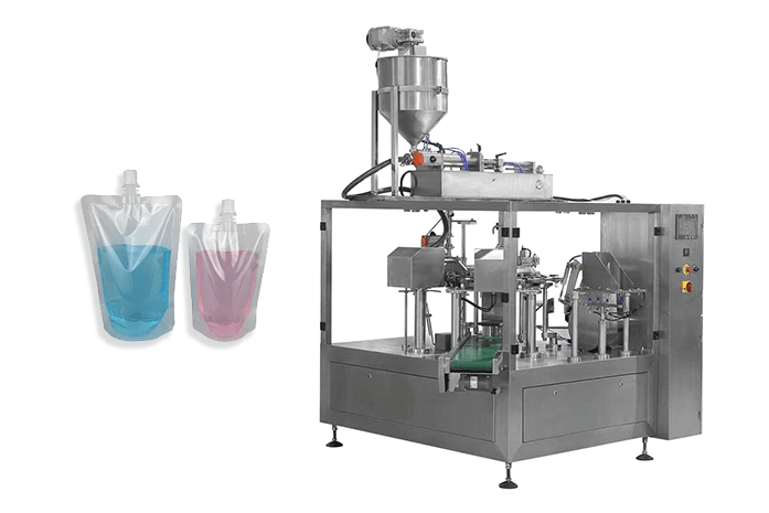 Liquid oil juice laundry detergent premade bag packing machine automatic bag given