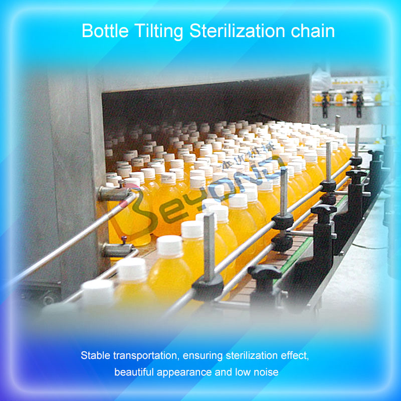 Cadena de esterilización basculante de botellas