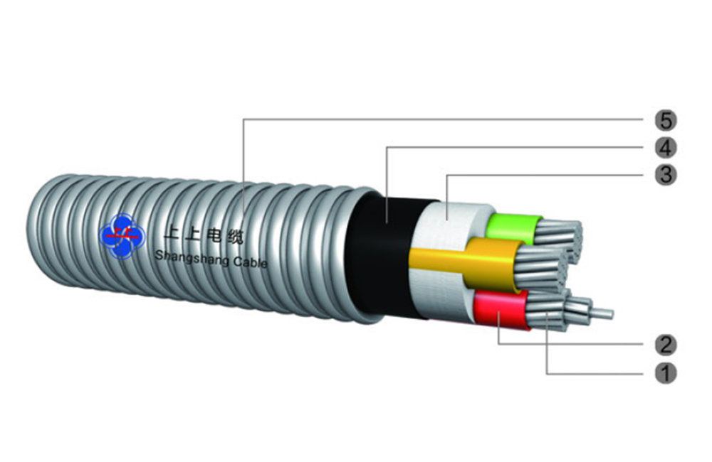 Conductor de aleación de aluminio de baja tensión (8030) Cable de alimentación blindado entrelazado con cinta de aleación de aluminio aislada XLPE 0,6/1kV