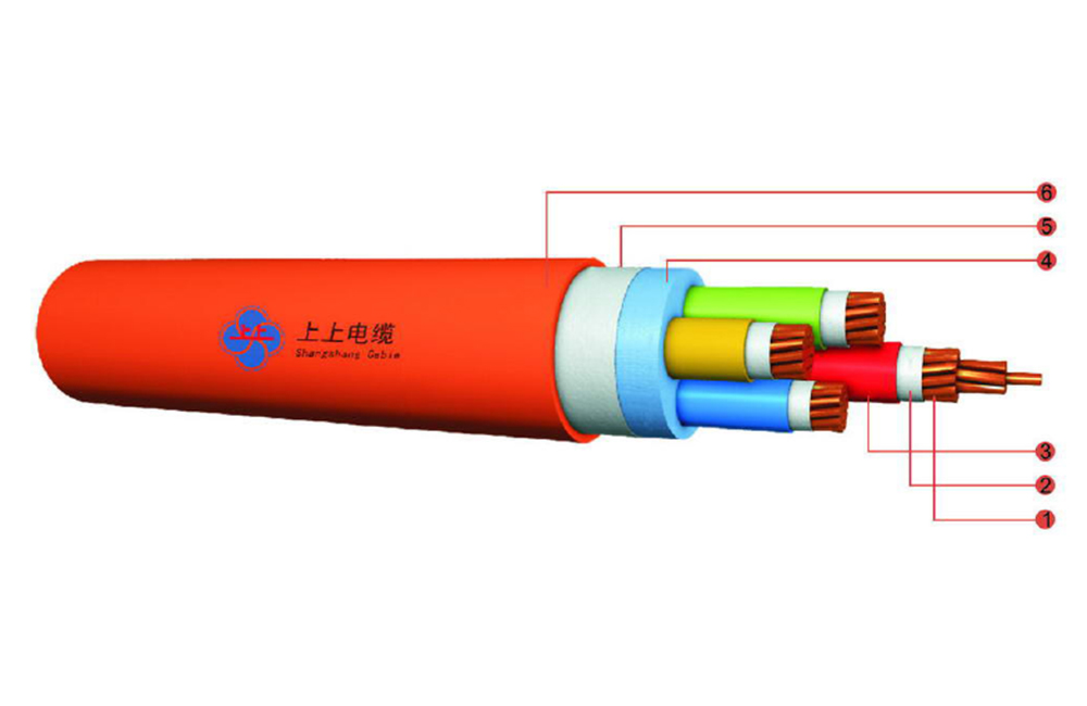 Cable incombustible especial flexible con relleno mineral aislado XLPE de bajo voltaje 0.6/1kV, tipo BBTRZ