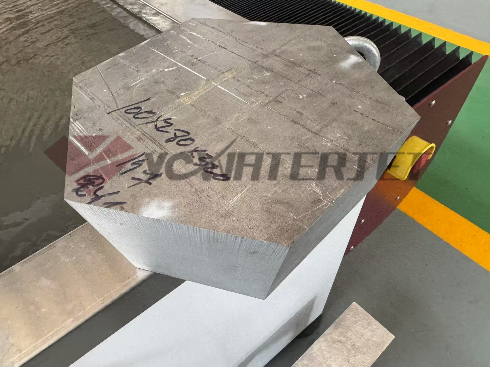 YC Waterjet 5-Axis Cuts 100mm Aluminum at 87°