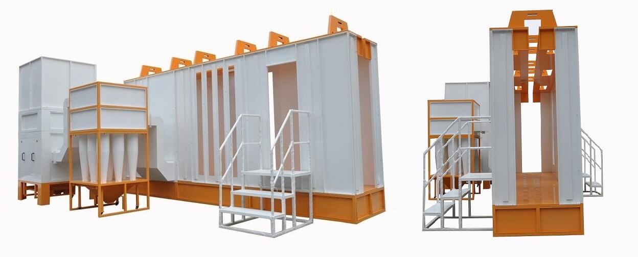 cyclone powder coating booth